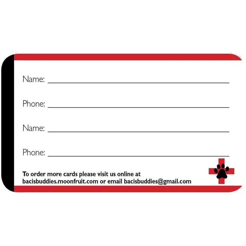 In Case Of Emergency Pet Cards - Set of 2